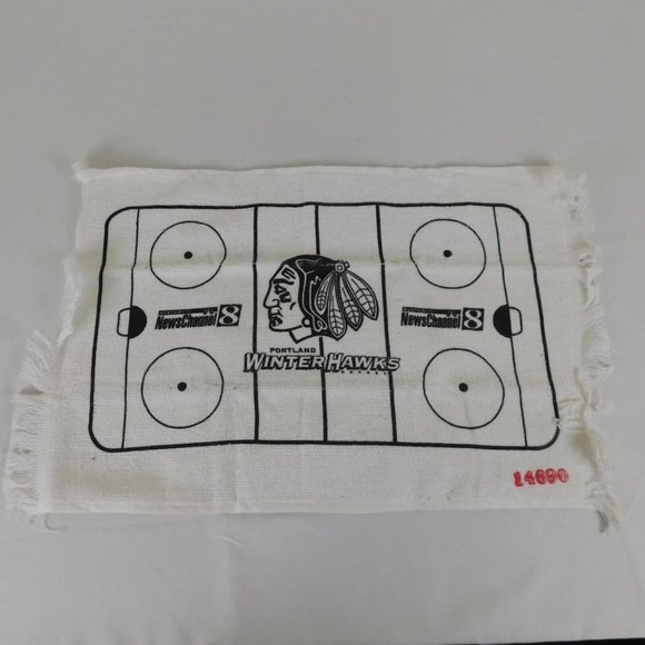 Portland Winterhawks Collectible Towel 14690 News Channel 8 White Black 18 x 11 - Picture 1 of 7